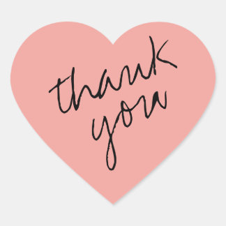 Adesivo Coração Coral Suave - Coração Rosa Obrigado Sticker