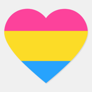 Adesivo Coração Cores do Orgulho Pansexual