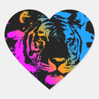 Adesivo Coração Corey Tiger 80s com Múltiplas Cores