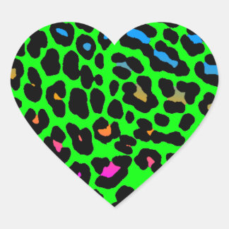 Adesivo Coração Corey Tiger 80s Manchas-Leopardo (Verde)