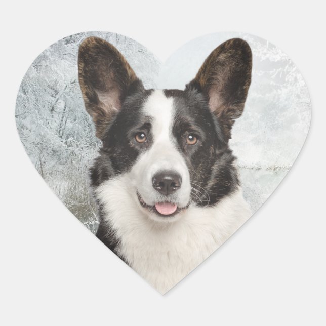 Adesivo Coração Corgi (Frente)