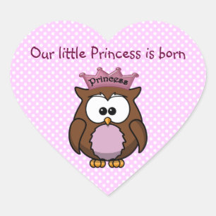 Adesivo Coração Coruja da princesa