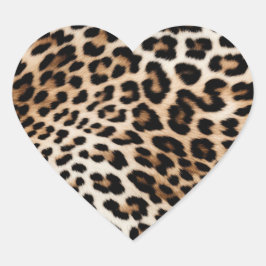 Adesivo Coração Creme Black Leopardo Print