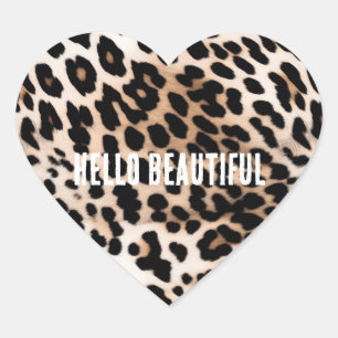 Adesivo Coração Creme Black Lepard