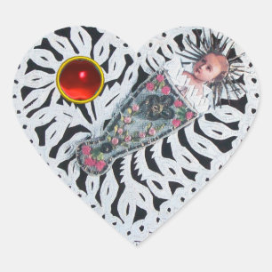 Adesivo Coração Criança Jesus,Antiguamente Esculpindo Papel Card