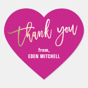 Adesivo Coração Crianças Personalizadas Rosa e Douradas