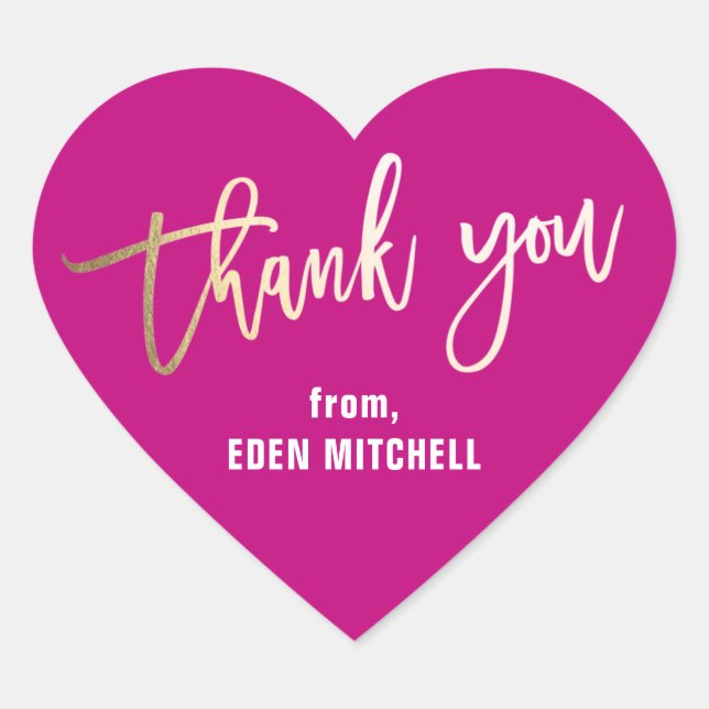 Adesivo Coração Crianças Personalizadas Rosa e Douradas (Frente)