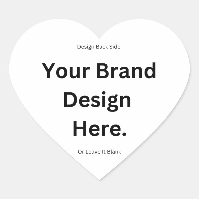 Adesivo Coração Crie seu próprio Design e Impressão (Frente)