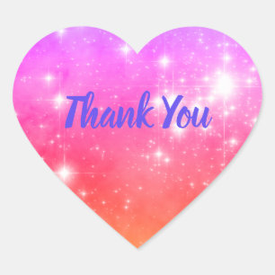 Adesivo Coração Crie Sua Própria Foto Do Rainbow Ombre Obrigado