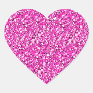Adesivo Coração Cristal de Druzy - rosa do fúcsia