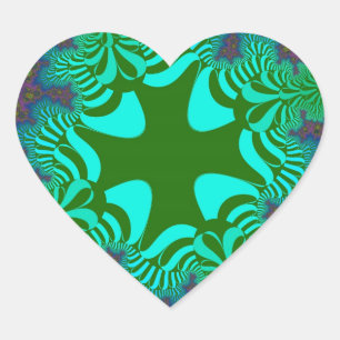 Adesivo Coração Cruz Verde Arco-Íris