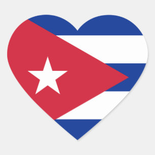 Adesivo Coração Cuba/bandeira cubana do coração