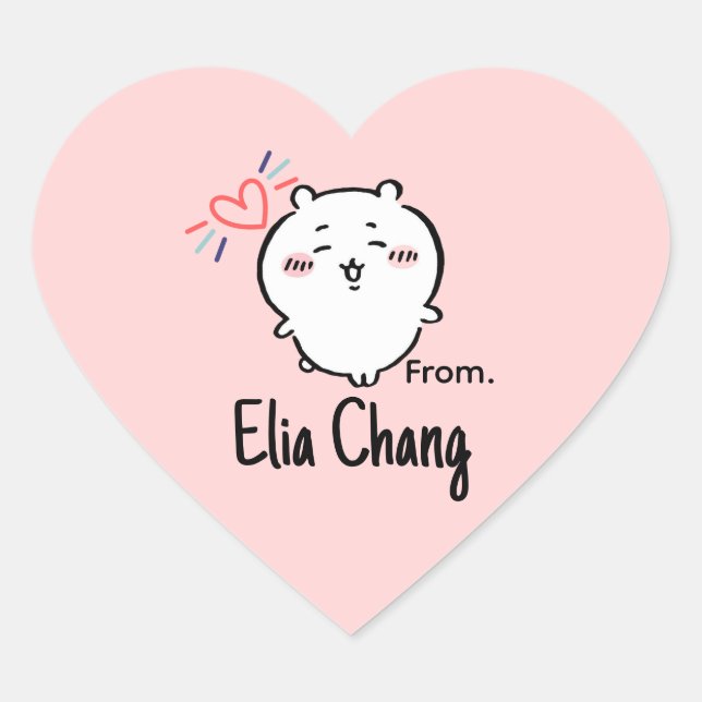 Adesivo Coração Cute anime  (Frente)