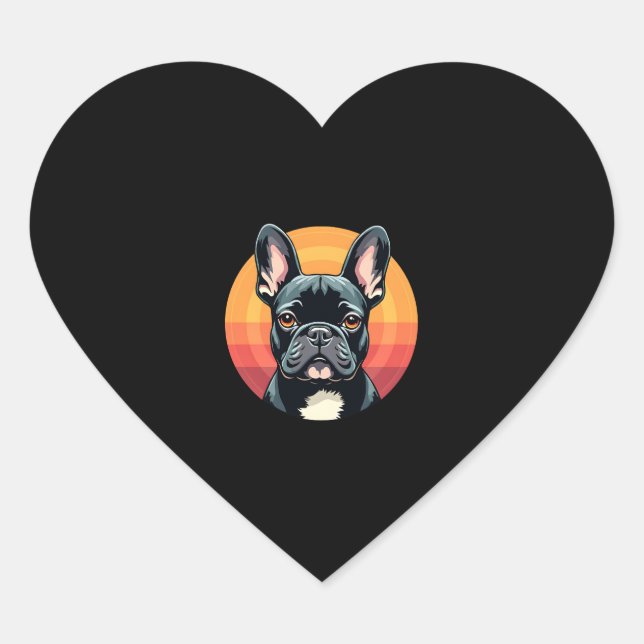 Adesivo Coração Cute De Roupas Engraçado De Cachorro Francês (Frente)