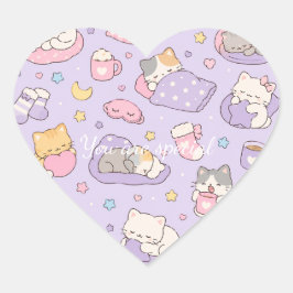 Adesivo Coração Cute Kawaii Capybara Pattern | Cozy Pastel 