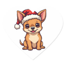 Cute Kawaii Chihuahua em Santa Hat Cachorro de Nat
