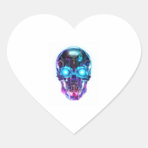 Adesivo Coração Cyberpunk Skull King