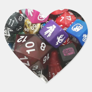Adesivo Coração d20 dados