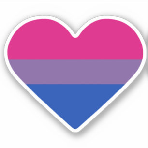 Adesivo Coração da Bandeira do Orgulho Bissexual