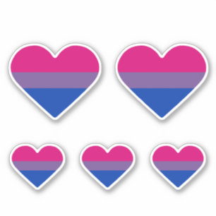 Adesivo Coração da Bandeira do Orgulho Bissexual