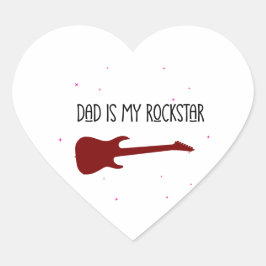 Adesivo Coração Dad is my rockstar