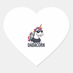 Adesivo Coração Dadacorn - Papai Unicórnio e Bebê Natal Papai Gord