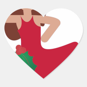 Adesivo Coração dançarina do xmas flamenco emoji