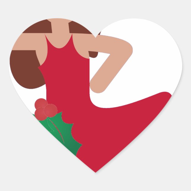Adesivo Coração dançarina do xmas flamenco emoji (Frente)