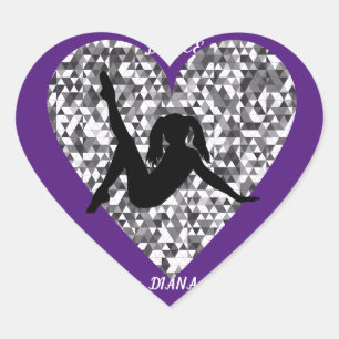 Adesivo Coração Dançarinas cardíacas personalizadas.