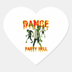 Adesivo Coração Dance Party Hell Dance Halloween