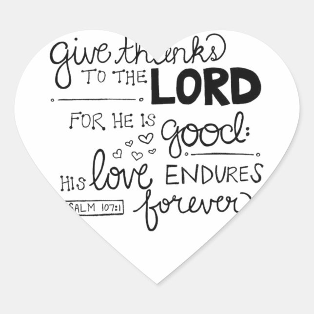 Adesivo Coração Dar obrigados (Frente)