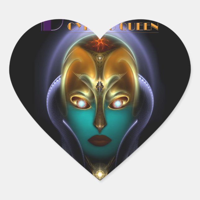 Adesivo Coração Daria Cyborg Queen (Frente)