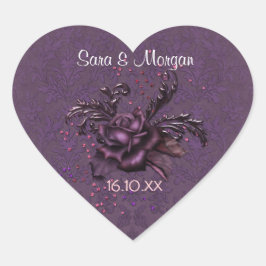 Adesivo Coração Dark Romance Rosa 2 Seal de Casamento