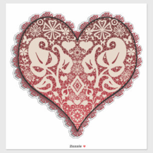 Adesivo Coração de abertura, renda, coração, amor, vin