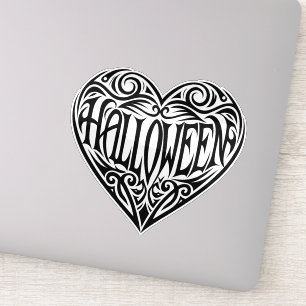 Adesivo Coração de Halloween, Coração Preto, Feriado