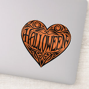 Adesivo Coração de Halloween, Coração Preto, Feriado
