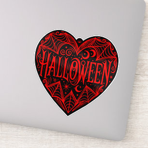 Adesivo Coração de Halloween, Forma de Coração Preto, Feri