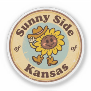 Adesivo Coração de Kansas_ Sunflower Prairie Charm Vintage