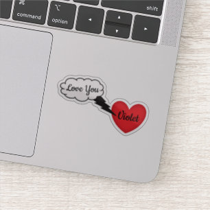 Adesivo Coração de Relâmpago Personalizado na Nuvem