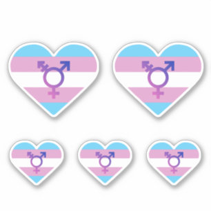 Adesivo Coração de Sinalizador de Prioridade Trans