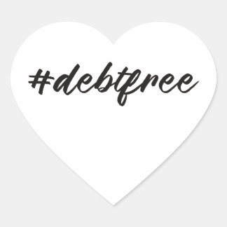 Adesivo Coração #debtfree (Hashtag Debt Free) Caneta do pincel