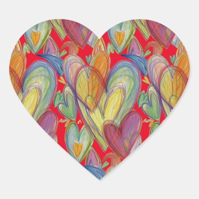 Adesivo Coração Decais Personalizados do Rainbow Love (Frente)