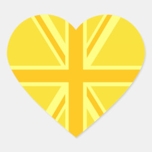 Adesivo Coração Decor de Bandeira Britânica do Sunny Yellow Union