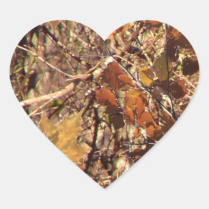 Adesivo Coração Decoração da Camouflagem Natural da Floresta em