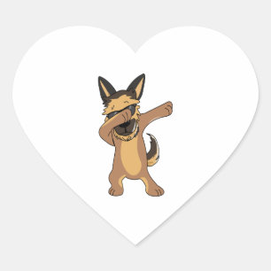 Adesivo Coração Decretos de Janela de Dabbing de german shepherd p