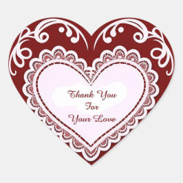 Adesivo Coração Delicate Lace Heart Card