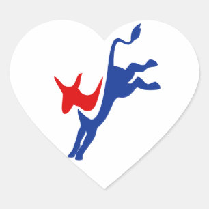 Adesivo Coração Democrat Donkey Heart Sticker