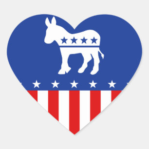 Adesivo Coração Democrat Donkey Heart Sticker
