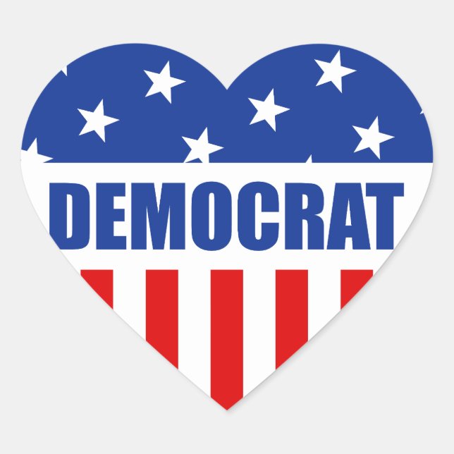 Adesivo Coração Democrat Heart Sticker (Frente)