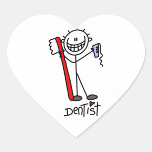 Adesivo Coração Dentista de Boneco de Palito Básico